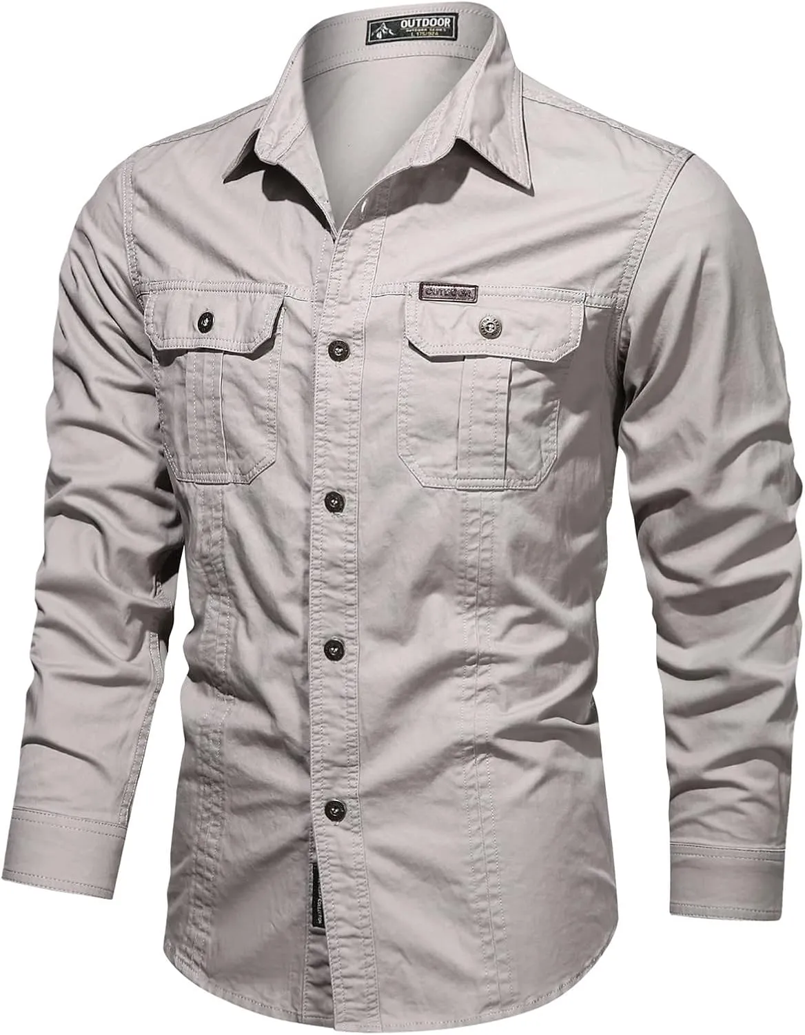 Mens Button Up Shirts Long Sleeve Cotton Summer Button-Down Casual T-Shirts Construction Big and Tall Dry Fit Shirt
