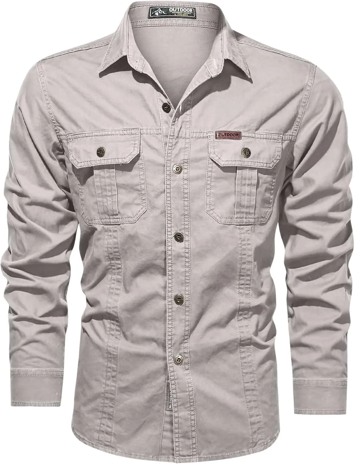 Mens Button Up Shirts Long Sleeve Cotton Summer Button-Down Casual T-Shirts Construction Big and Tall Dry Fit Shirt
