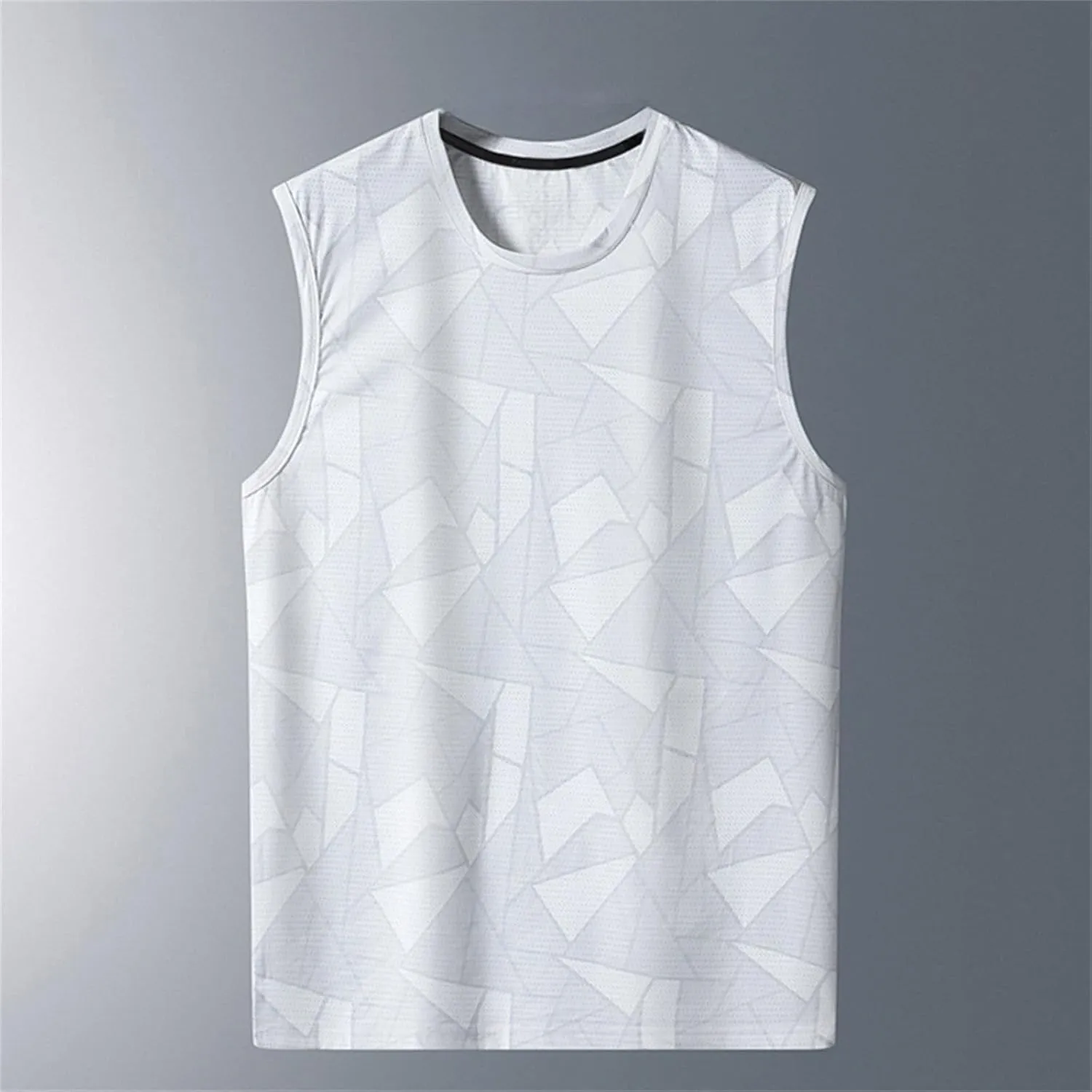 Men's Ice Silk Tank Top Cool Sun Protection UPF 50  Quick Dry Summer Gym Workout Muscle Sleeveless Shirts for Swim