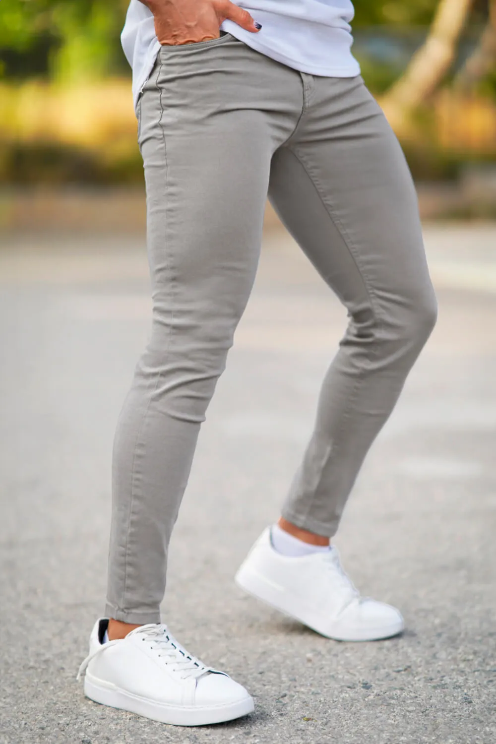 Men's Light Gray Skinny Jean