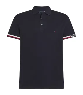 Men's Monotype Flag Cuff Slim Fit Polo Desert Sky