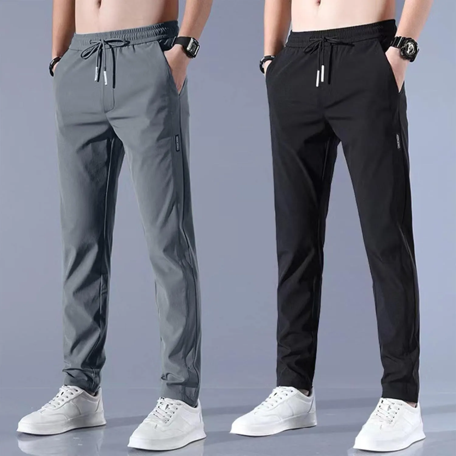 Men's Sweatpants Summer Drawstring Elastic Waist Fit Pockets Breathable Athletic Sport Clothes Comfy Fashion Joggers