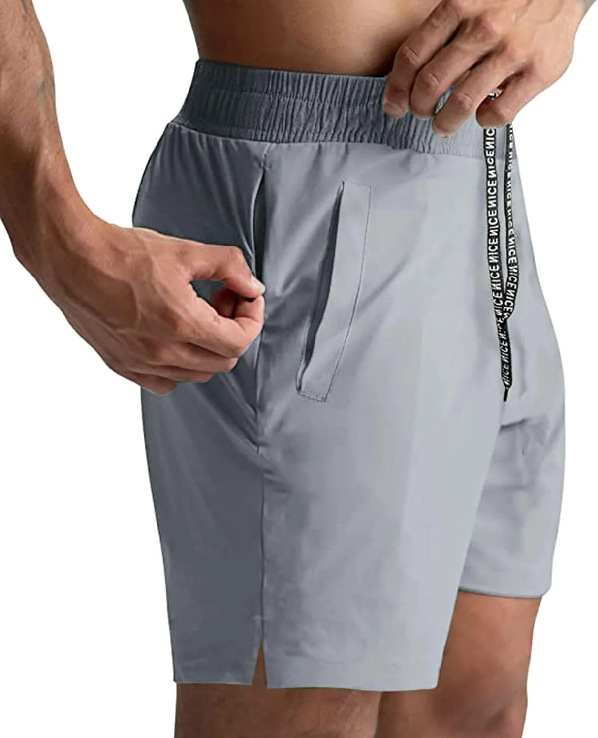 Mens Workout Athletic Shorts Inseam Quick Dry Running Shorts Lightweight Sports Gym Shorts with Pockets