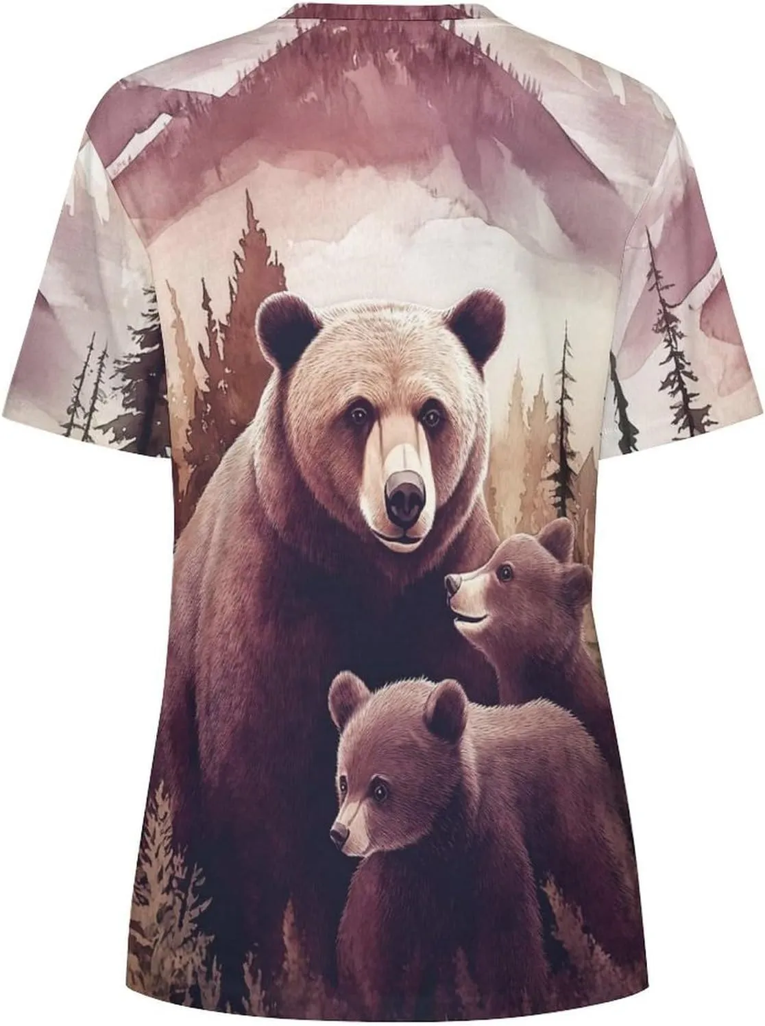 Mothers Day Shirt Animals Print Funny Casual Soft Comfy Short Sleeve Cotton Oversized Mama Daughter Matching Shirts