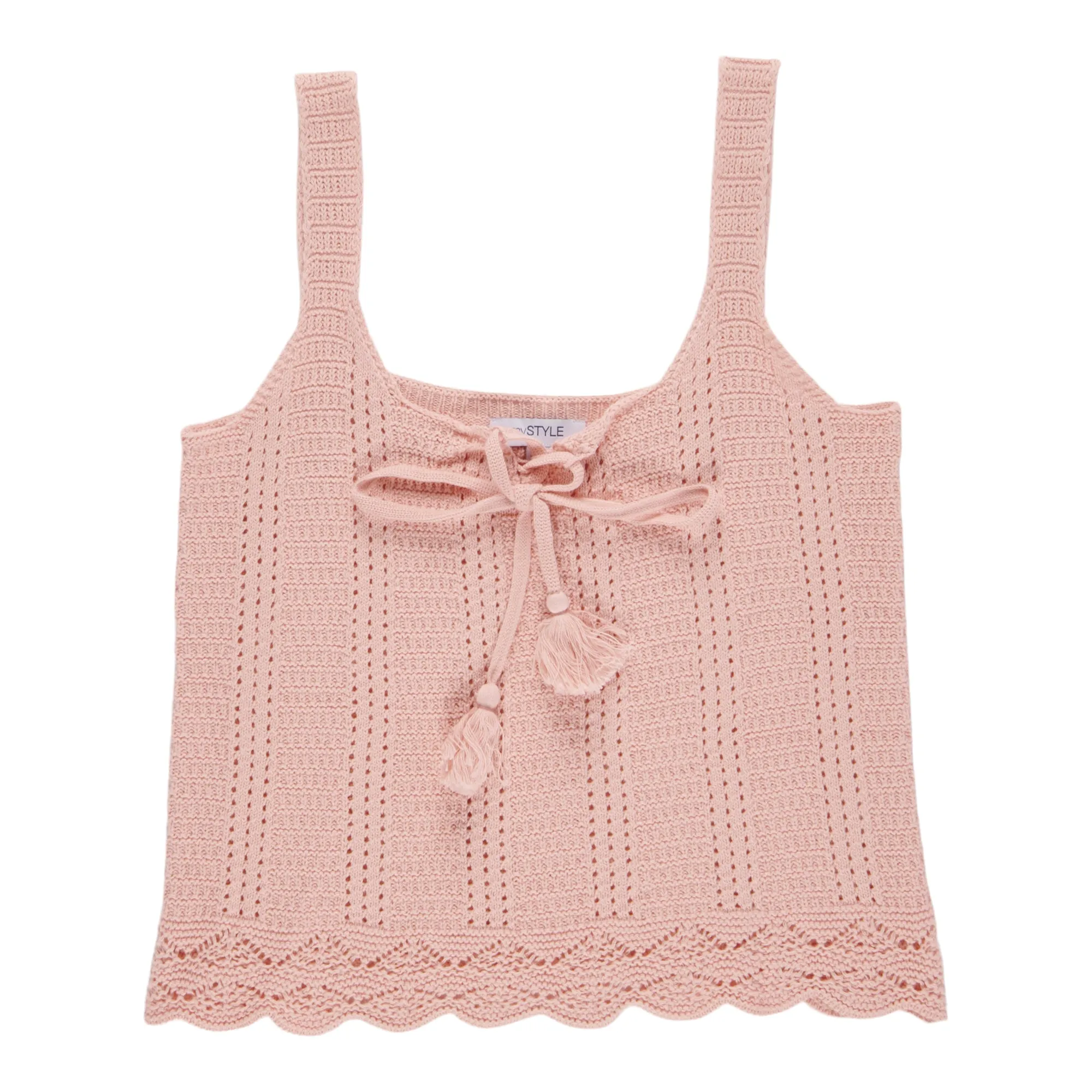 mySTYLE Women's Festival Crochet Sweater Tank Top