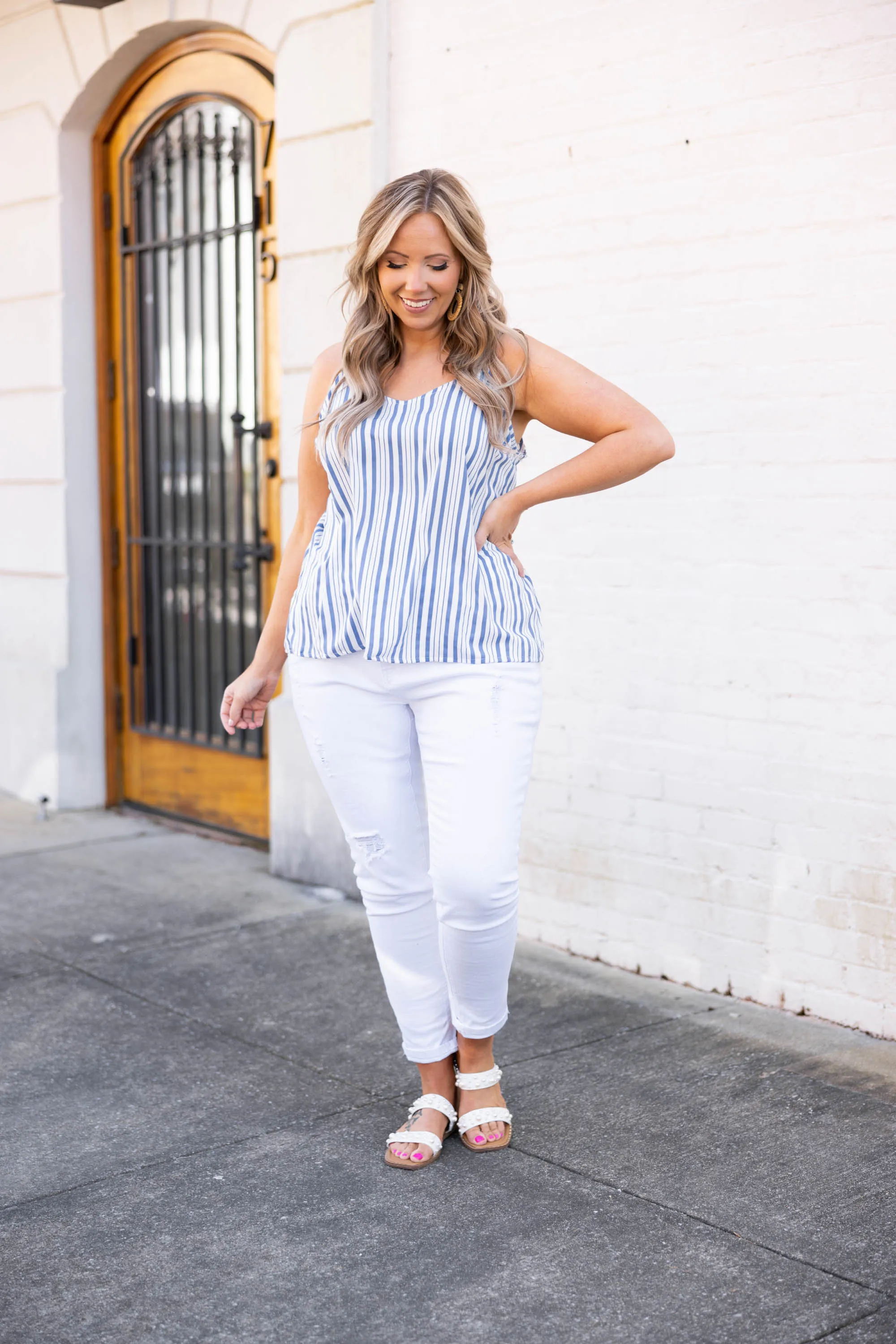 Open Doors Tank, Denim