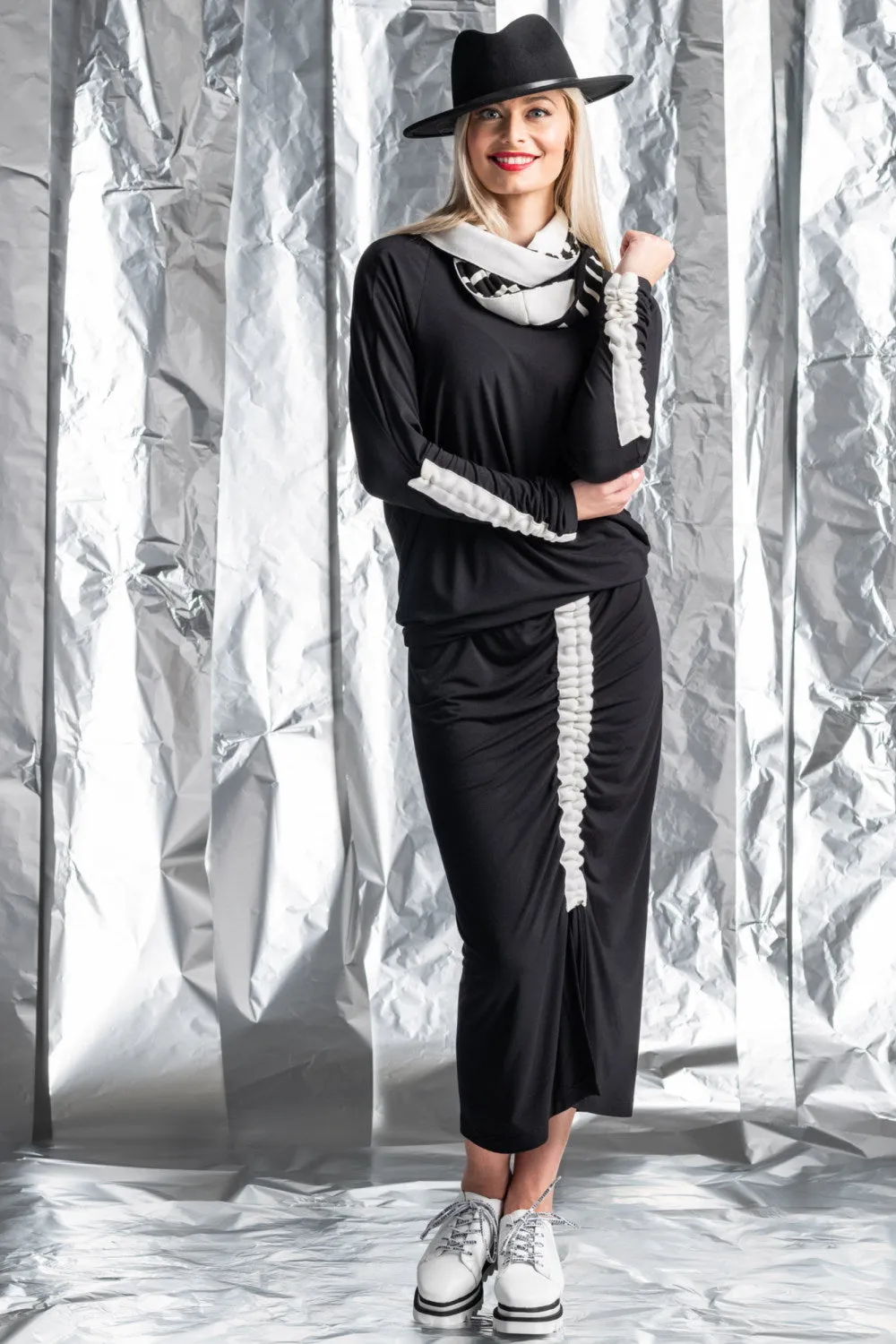 Paula Ryan Drawcord Pencil Skirt