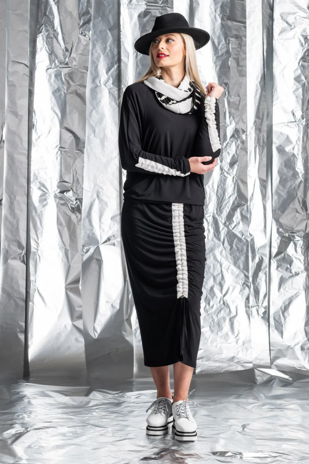 Paula Ryan Drawcord Pencil Skirt