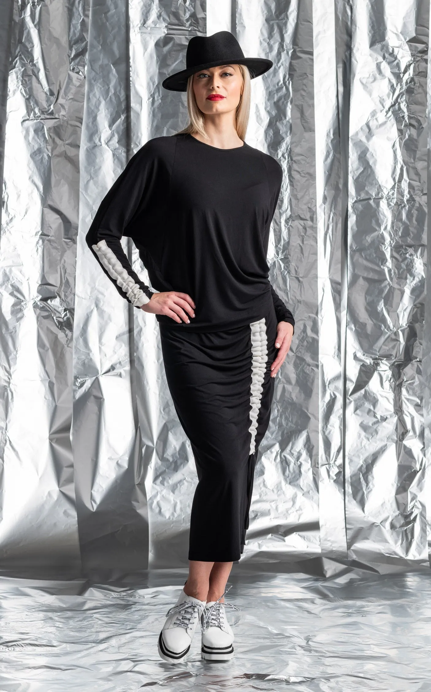 Paula Ryan Drawcord Pencil Skirt