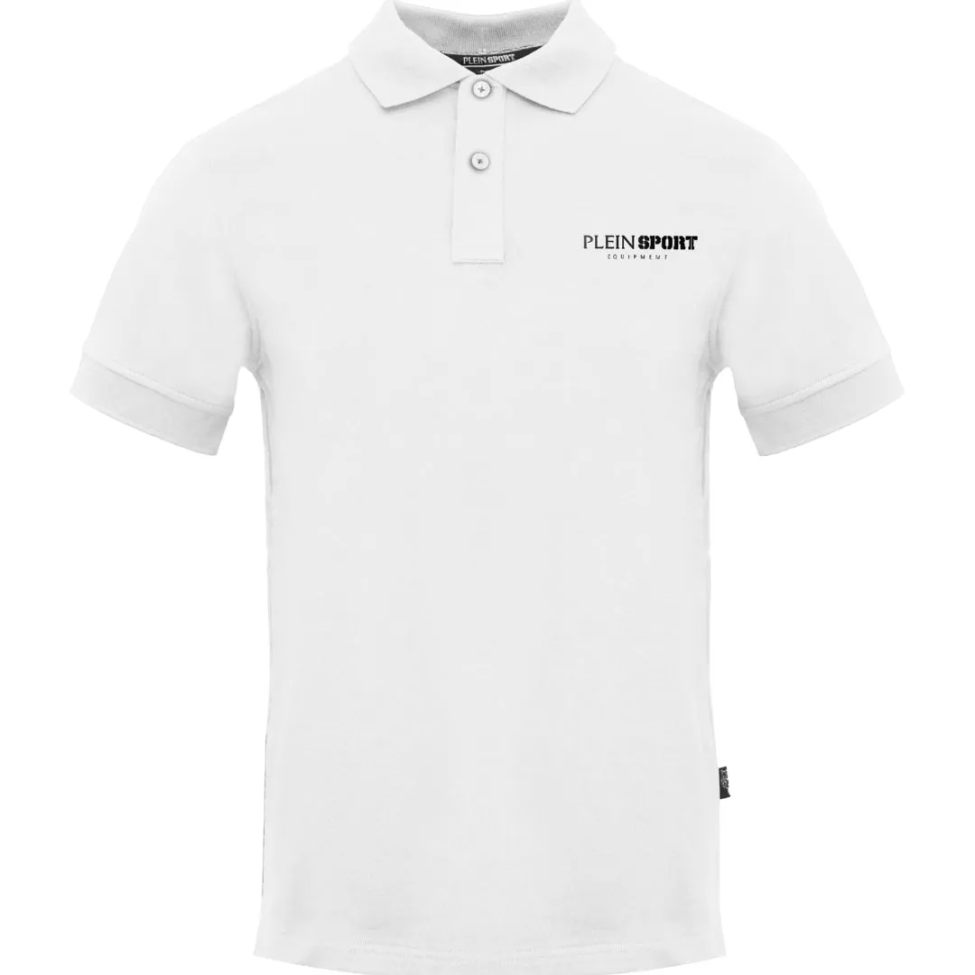Plein Sport Equipment Logo White Polo Shirt