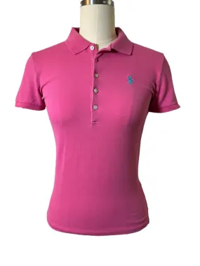 Polo Ralph Lauren Women's Slim Fit Stretch Polo Shirt - Size Small / Dalia Pink