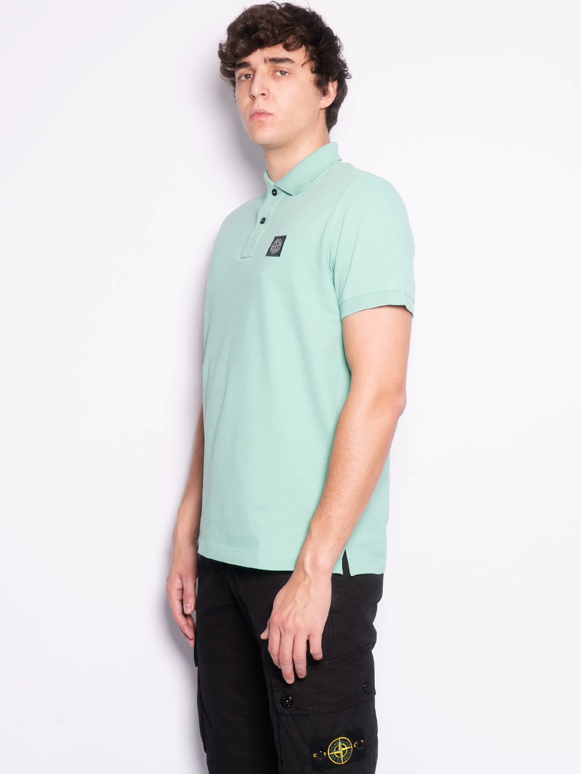 Polo Slim Fit in Cotone Organico Verde
