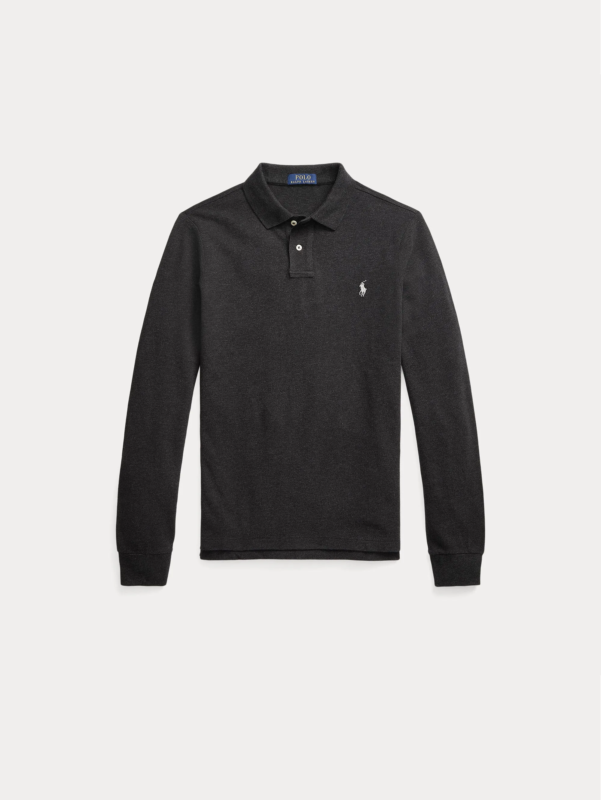 Polo Slim Fit Manica Lunga Antracite