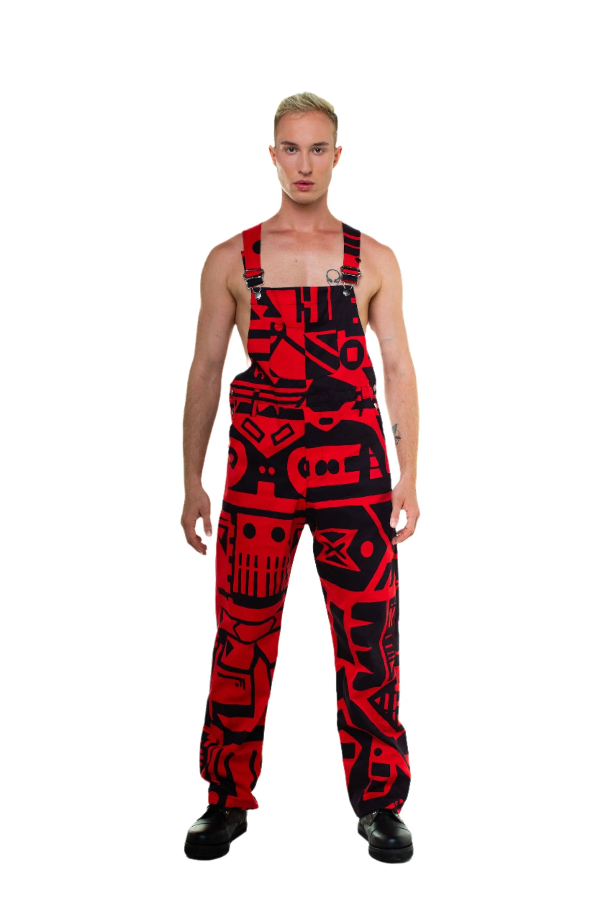 RED & BLACK DUNGAREES