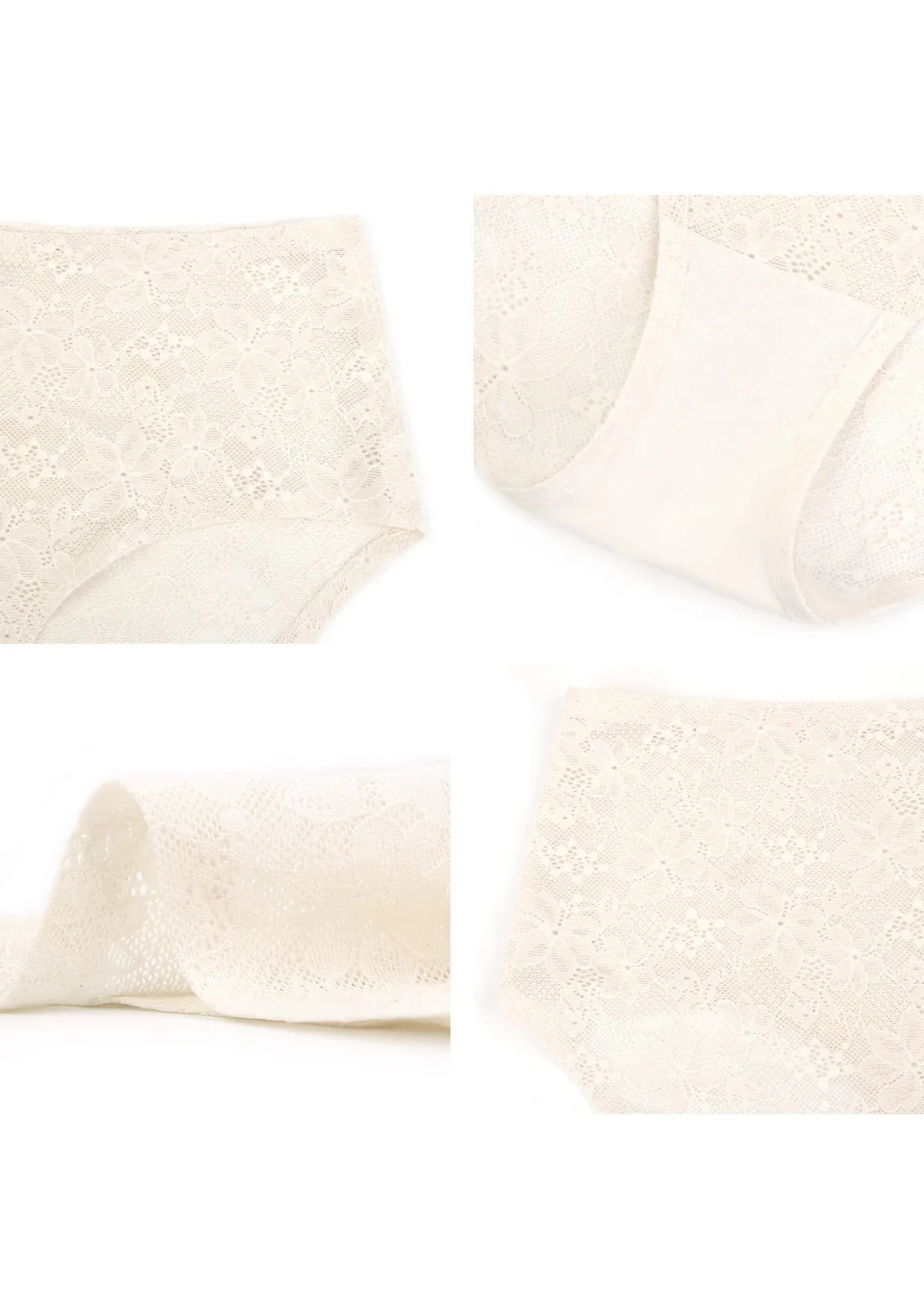 Silken Soft Floral Comfort Lace High-Waisted Breathable Underwear