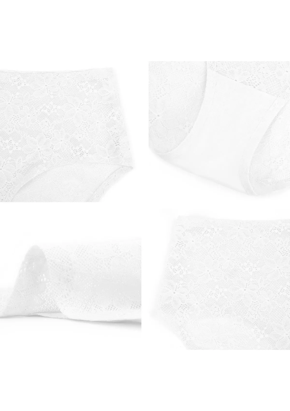 Silken Soft Floral Comfort Lace High-Waisted Breathable Underwear