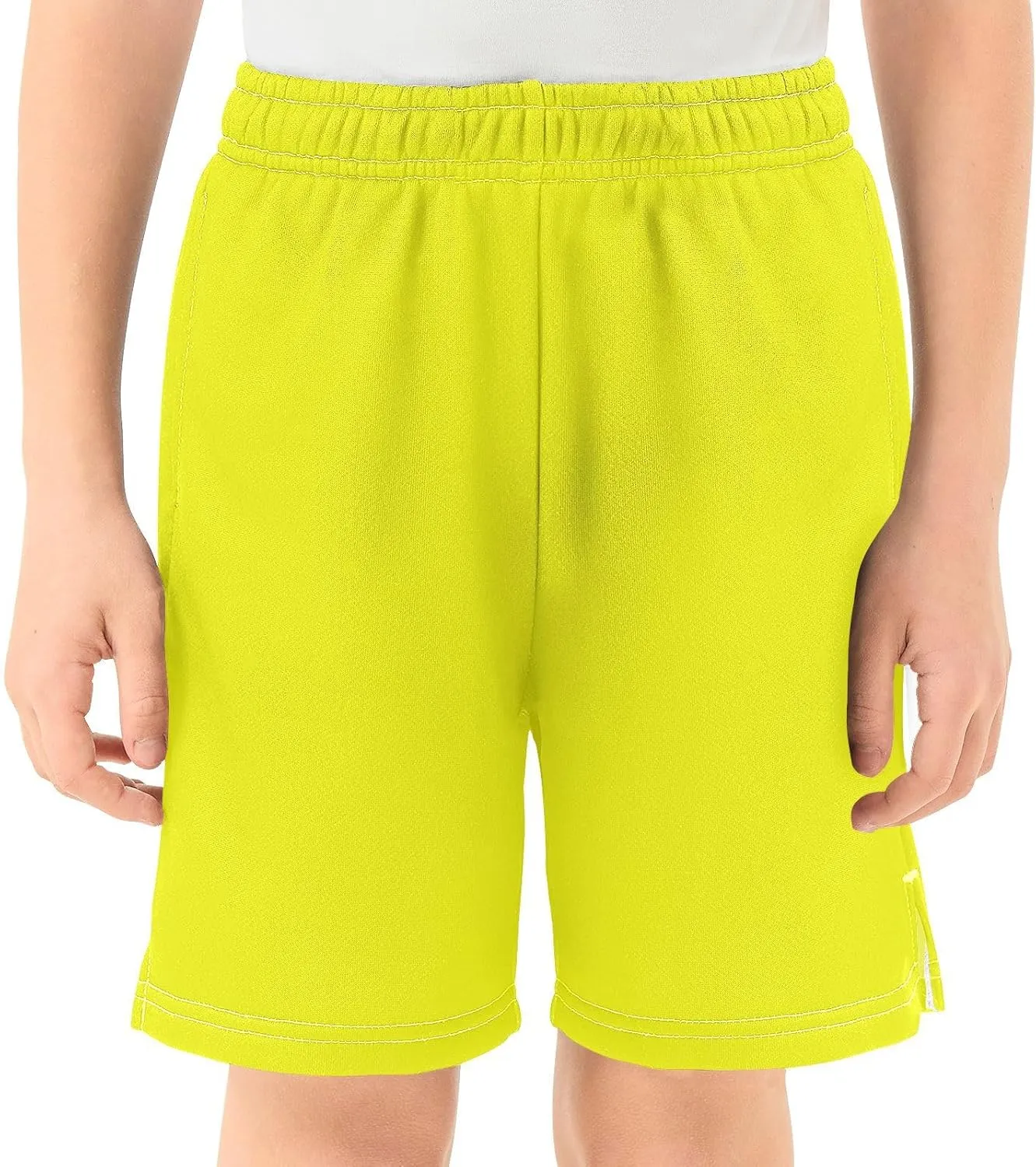 Solid Color Boys Athletic Shorts Lightweight Kids Active Soccer Shorts with Pockets