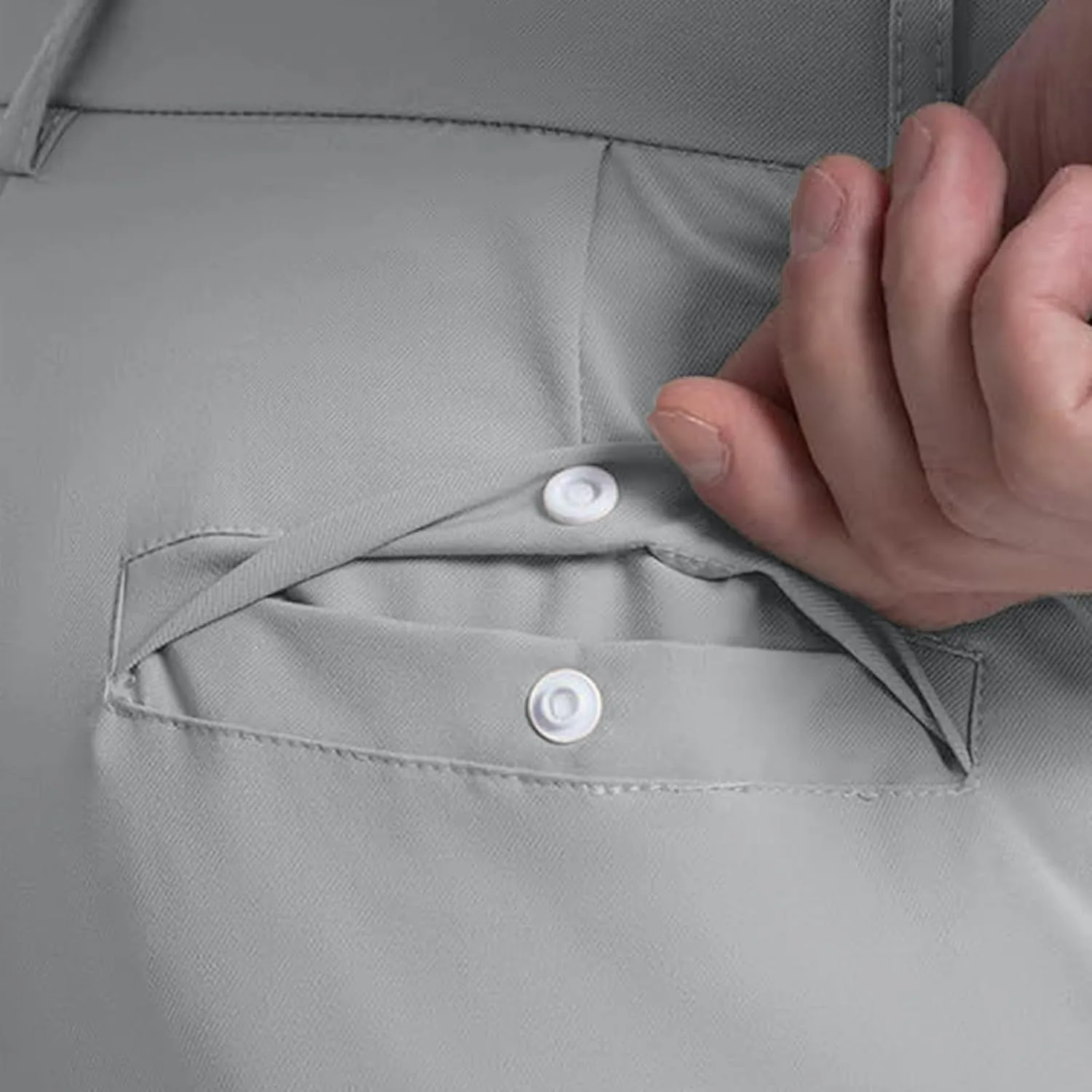 Summer Pants for Men Solid Color Elastic Waist Pocket Button Slim Leg Breathable Loose Summer Trendy Trousers