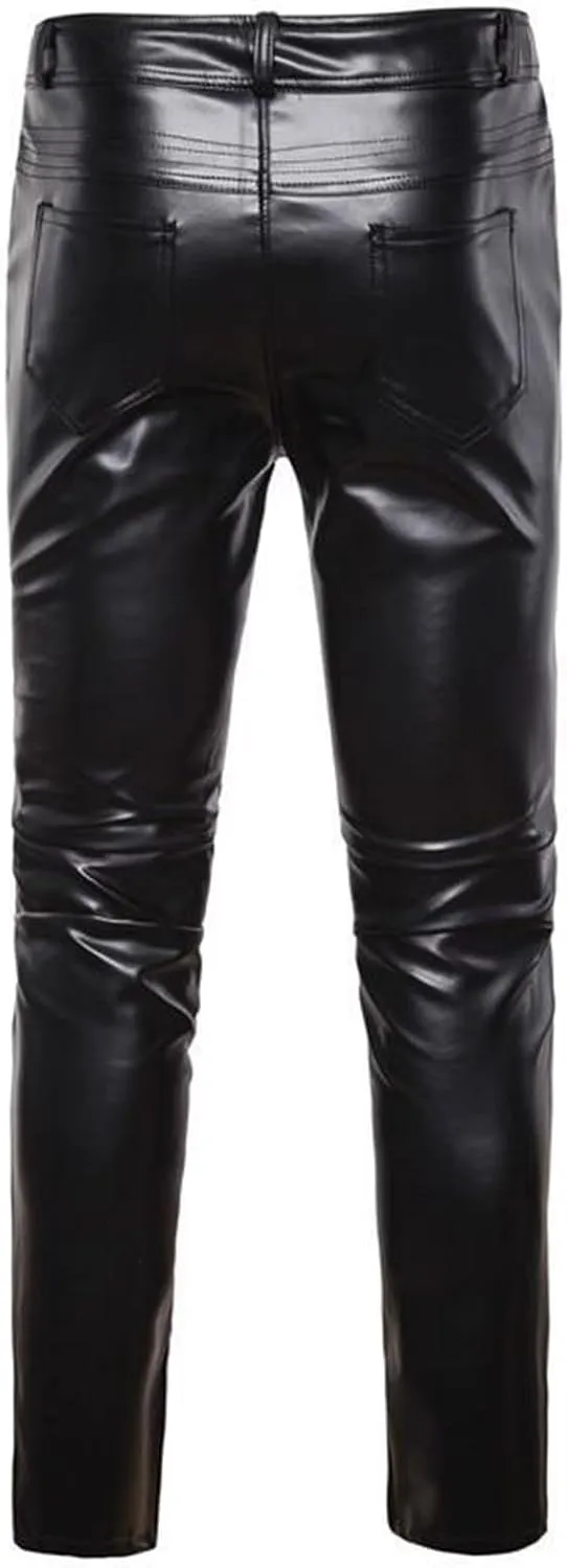 Summer Pants for Men Solid Color Leather Pocket Legs Button Zipper Breathable Loose Summer Trendy Trousers