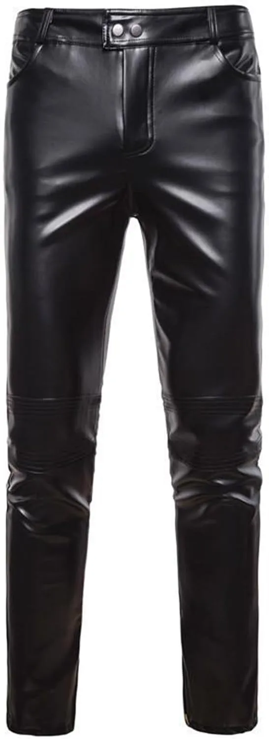 Summer Pants for Men Solid Color Leather Pocket Legs Button Zipper Breathable Loose Summer Trendy Trousers