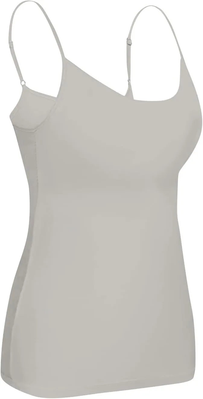 Tank Top for Women Double Lined Adjustable Spaghetti Straps Sleeveless Camisole Shirts