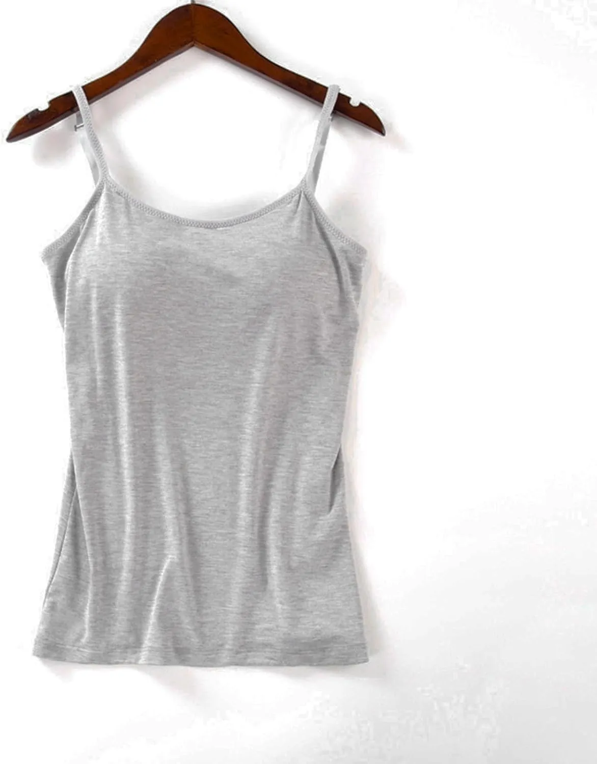 Tank Top for Women Double Lined Adjustable Spaghetti Straps Sleeveless Camisole Shirts