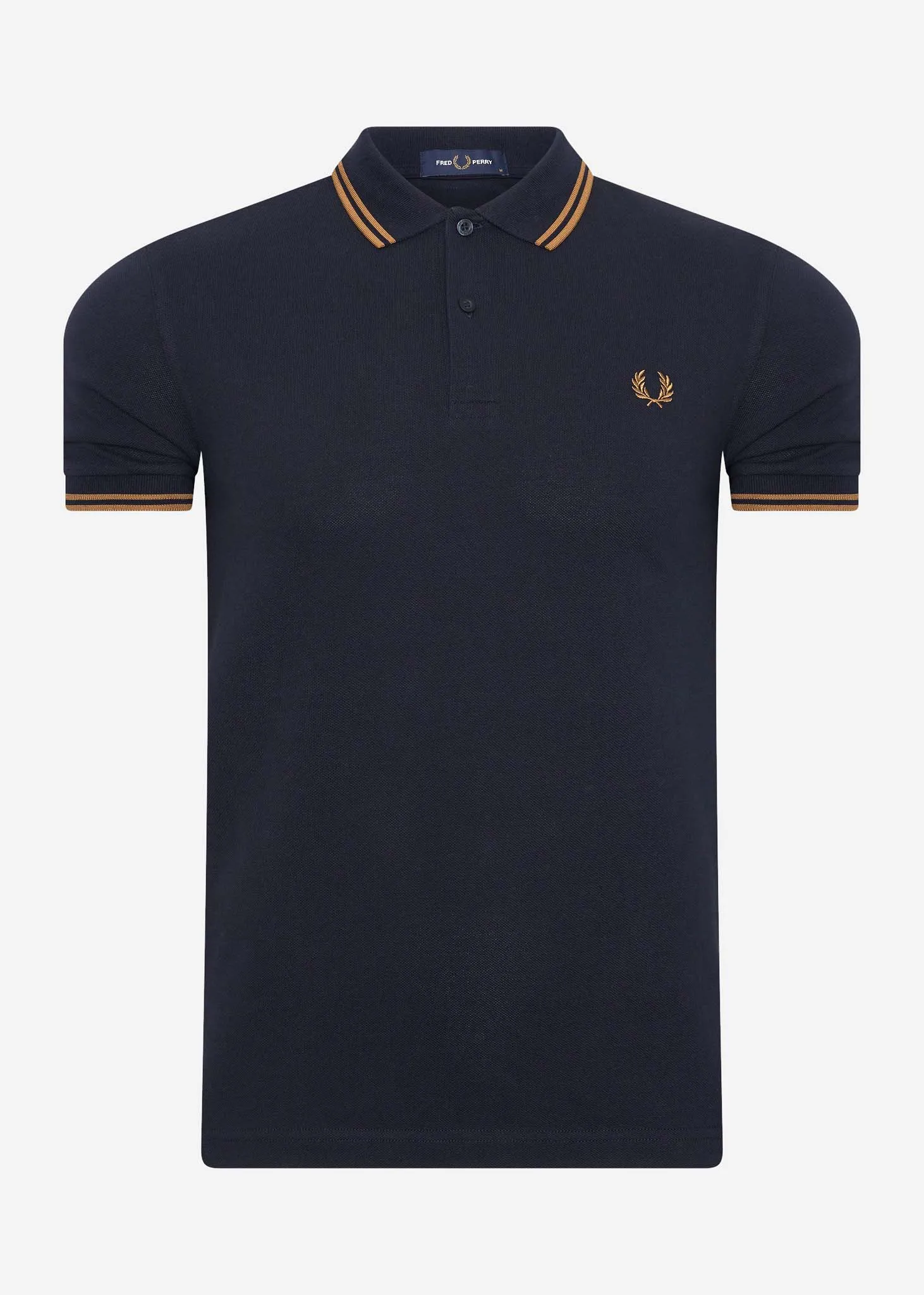 Twin tipped fred perry shirt - navy dark caramel