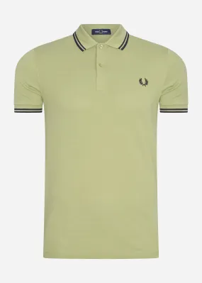 Twin tipped fred perry shirt - sage green
