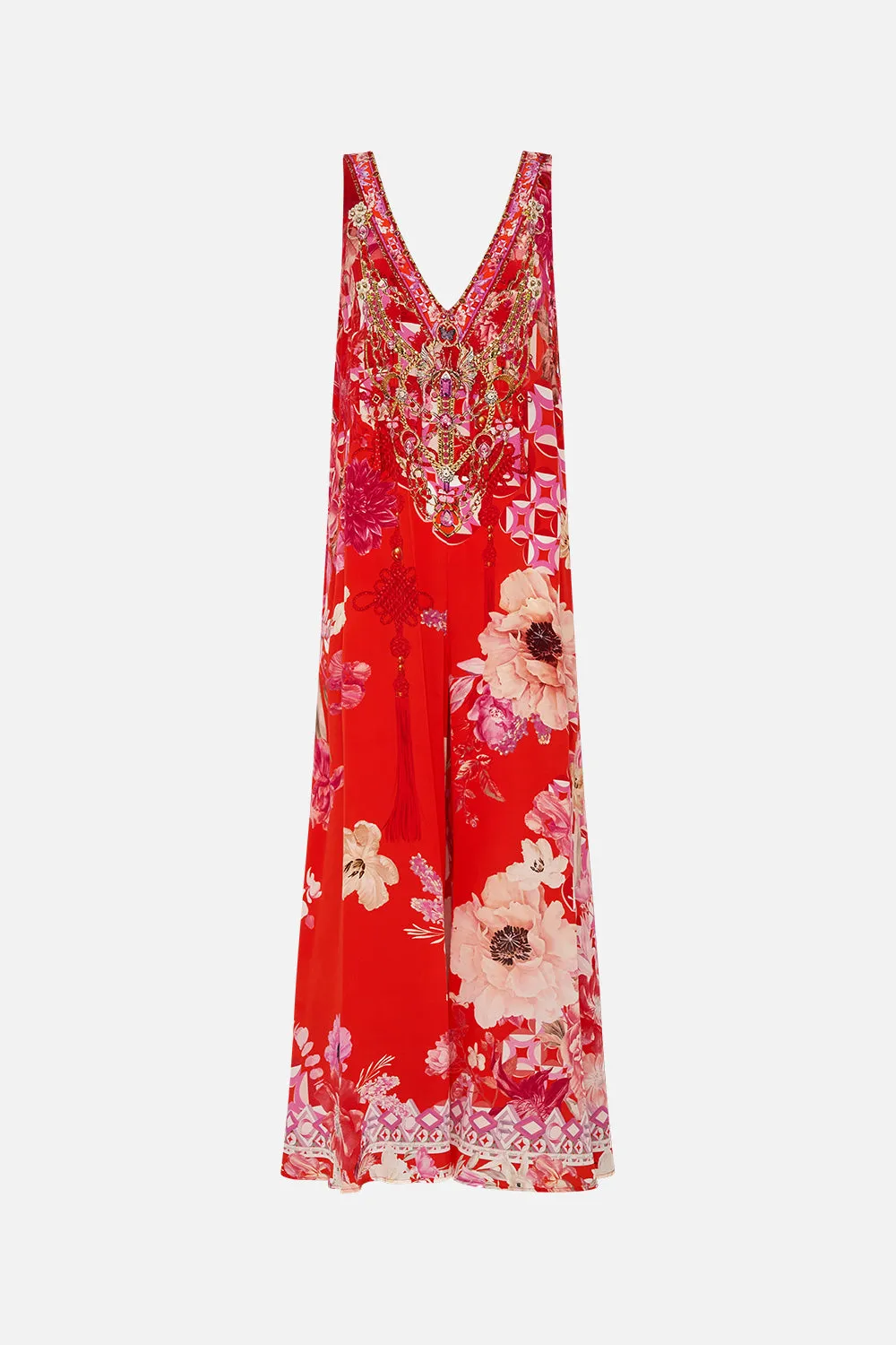 V NECK FLARED JUMPSUIT SECRET GARDEN