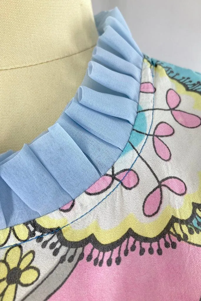 Vintage 60s Mod Floral Print Jumpsuit
