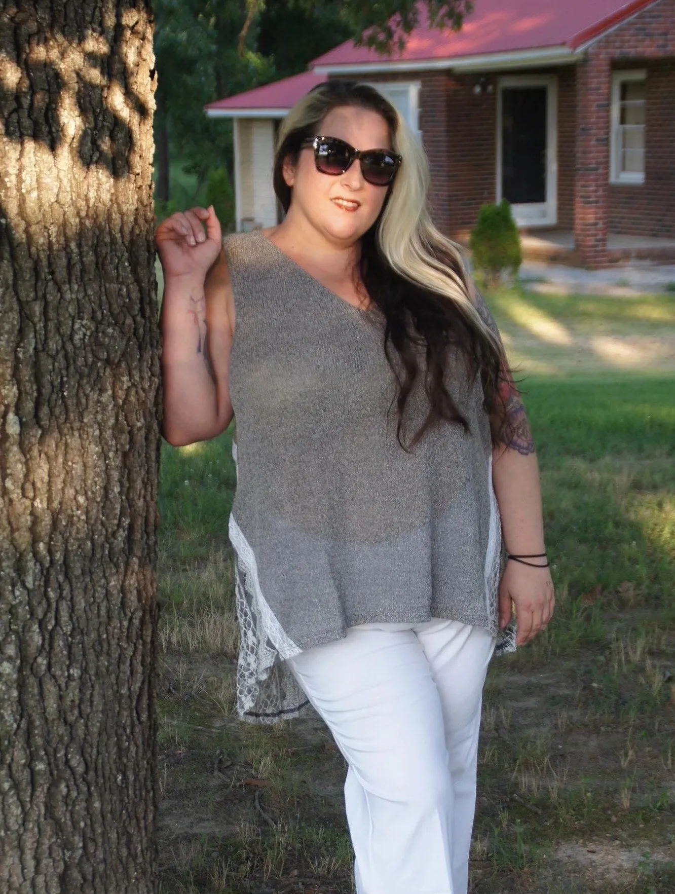 Vintage Chic Plus Size Lace Back