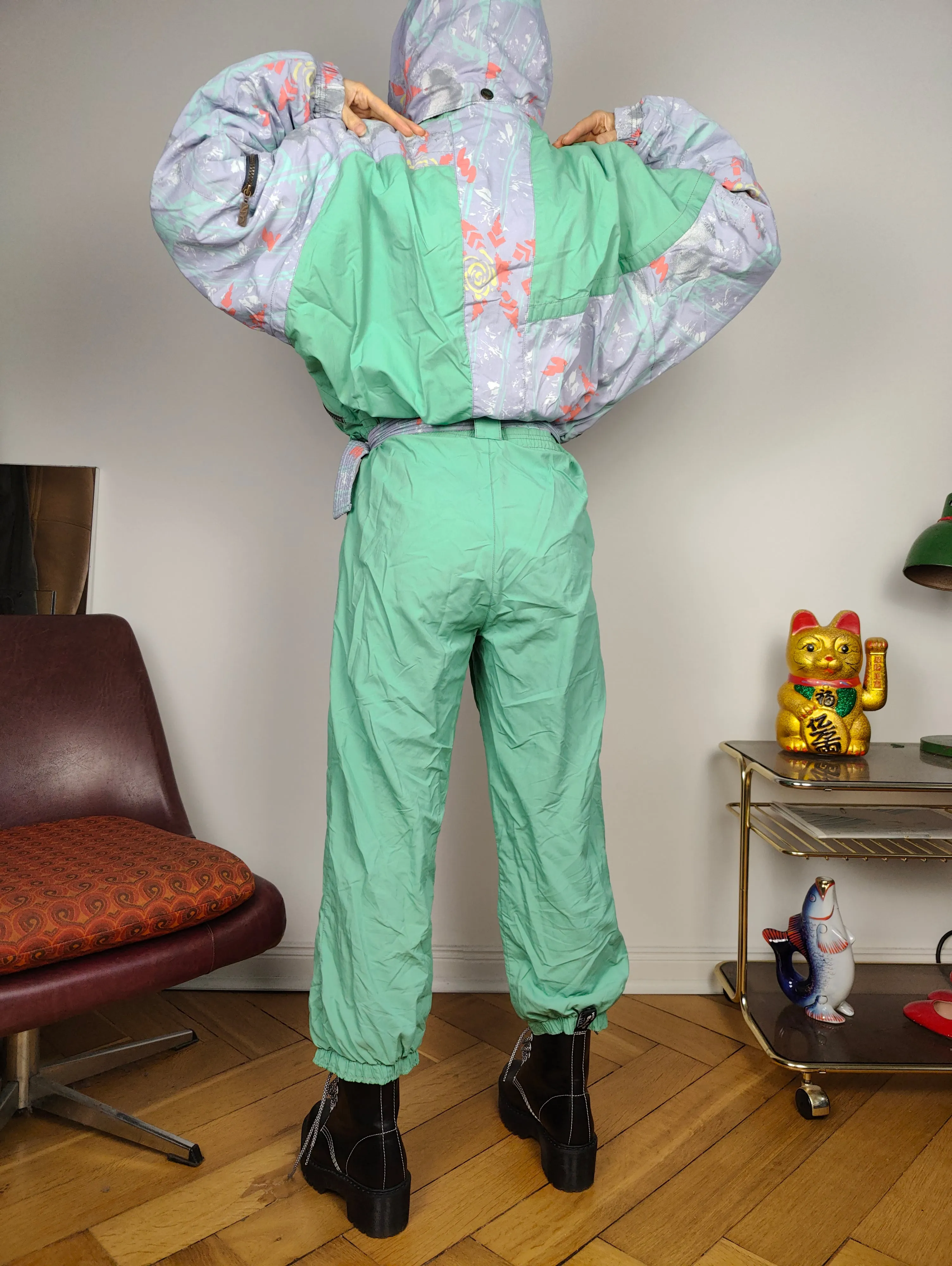 Vintage Fusalp ski suit M | snow snowboard winter mint green sport jumpsuit women