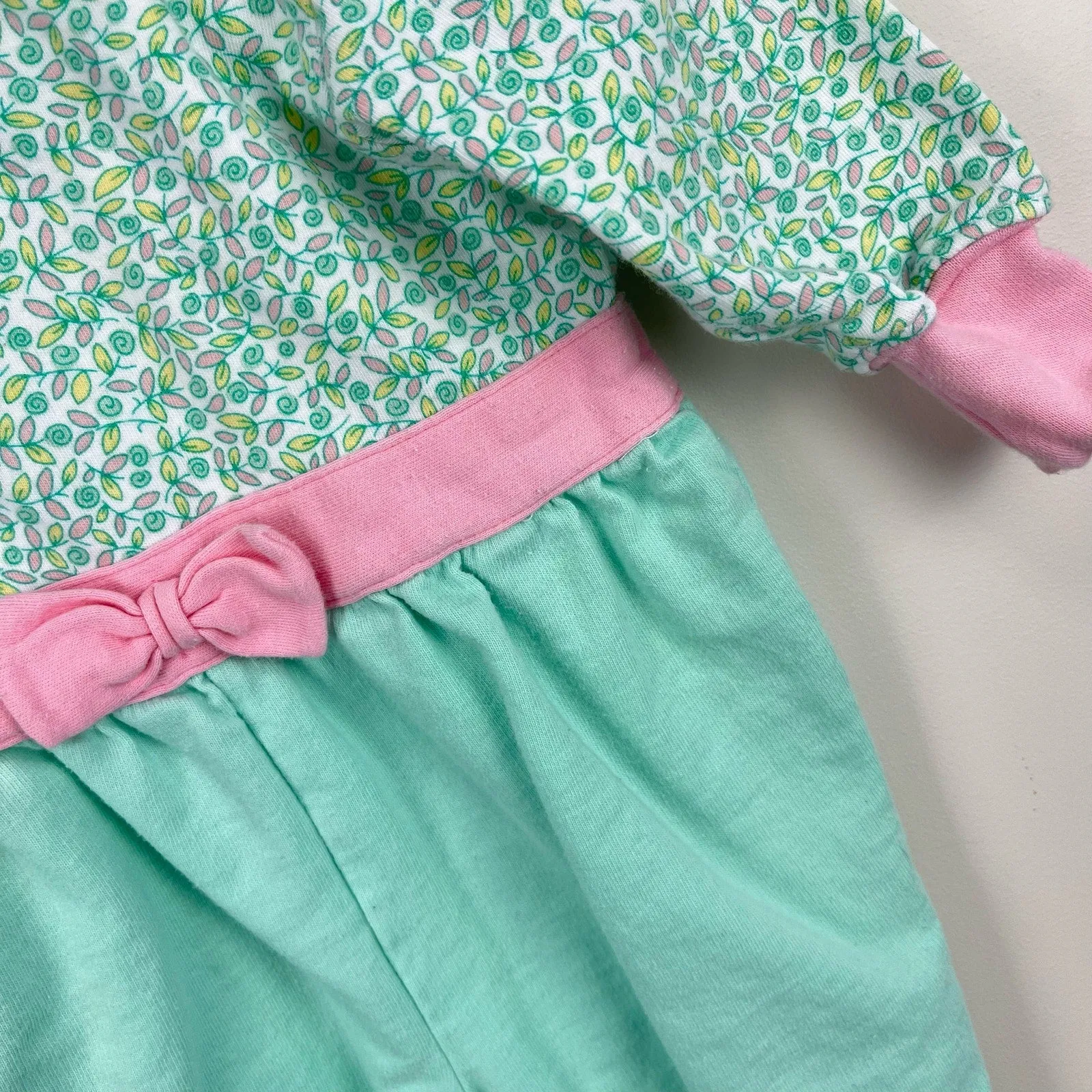 Vintage Green Floral Jumpsuit 3-6 Months