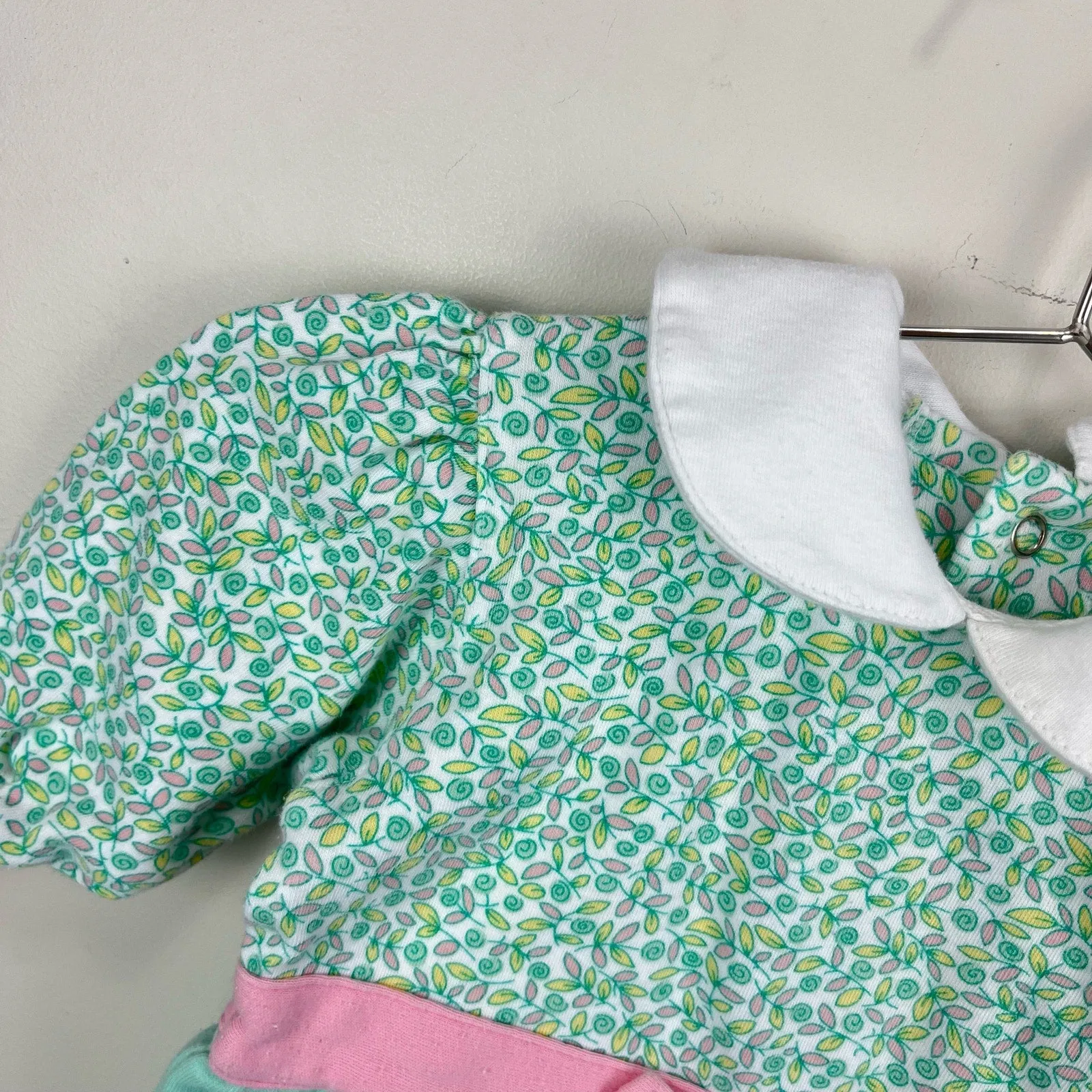 Vintage Green Floral Jumpsuit 3-6 Months