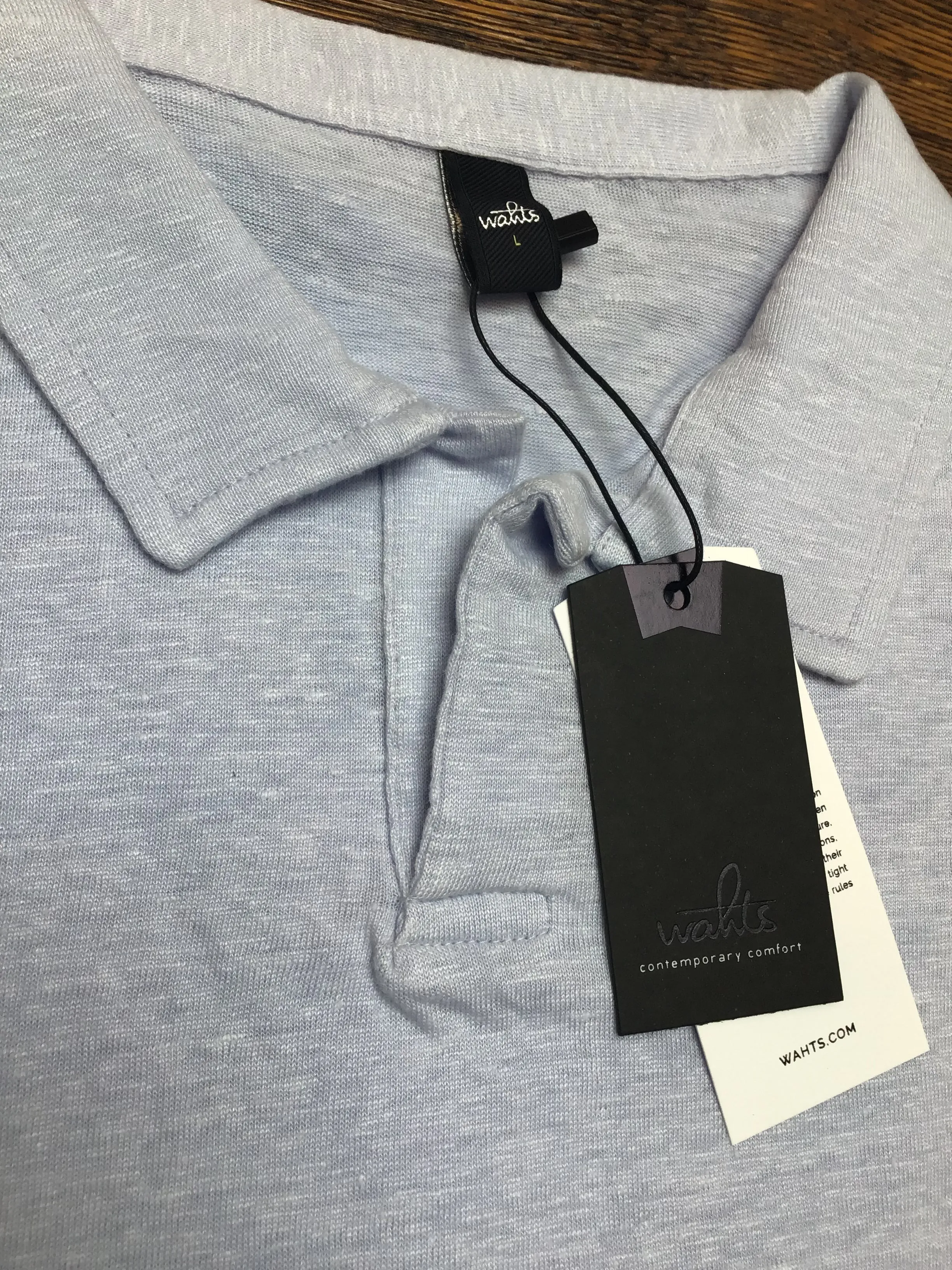 WAHTS Nelson Linen Polo Ice Blue