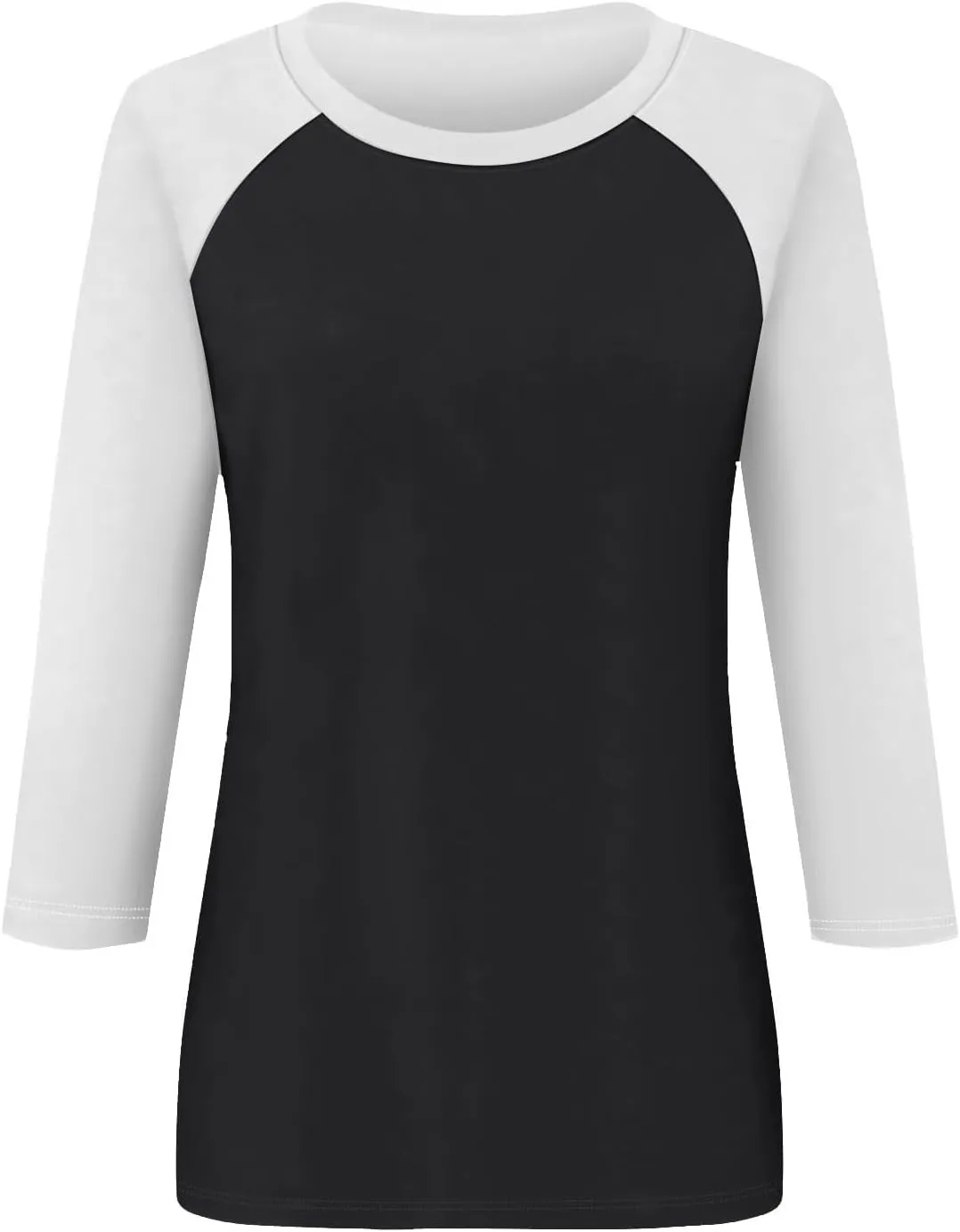 Womens Color Block Tee Crewneck 3/4 Sleeve Summer Top Pullover Lightweight Stretch Soft T Shirts 2025 Trendy Outfits