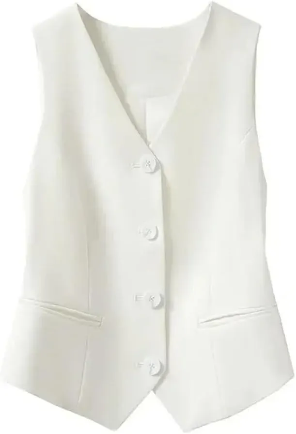 Women's Korean Streetwear Vest Sleeveless Lightweight Breathable Casual Suit Outerwear