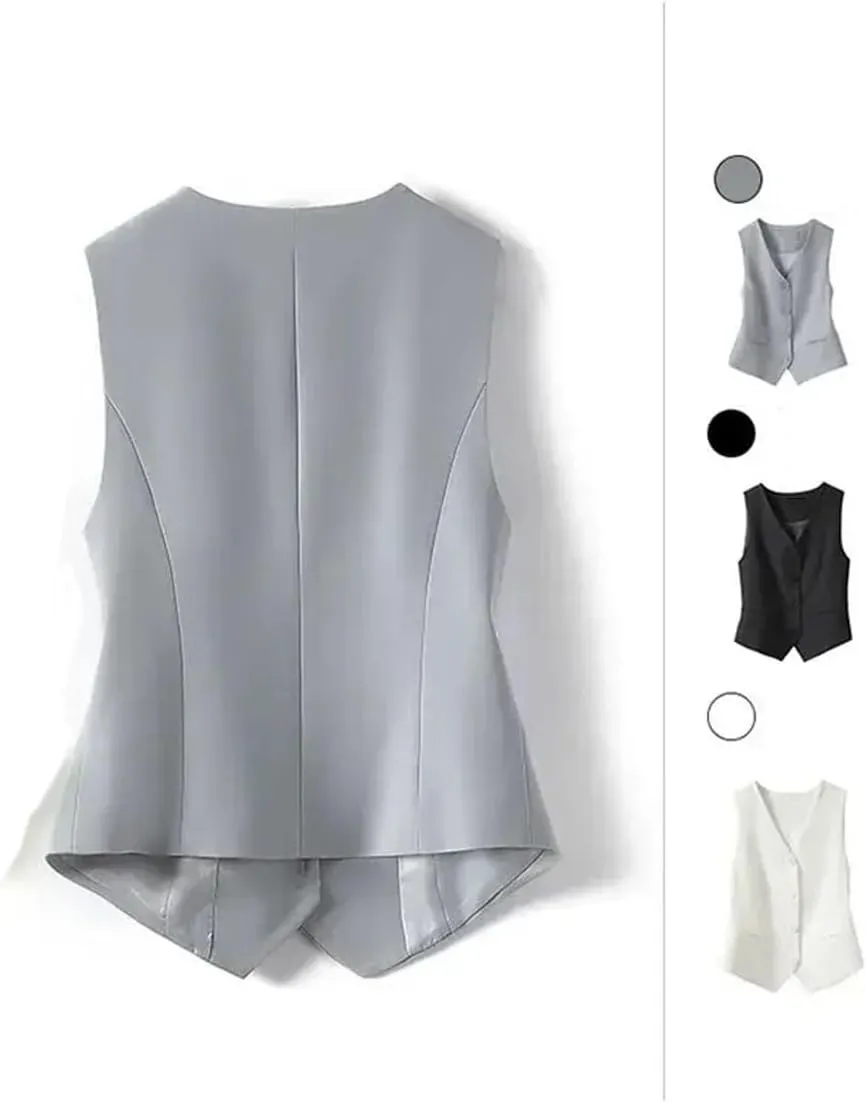 Women's Korean Streetwear Vest Sleeveless Lightweight Breathable Casual Suit Outerwear